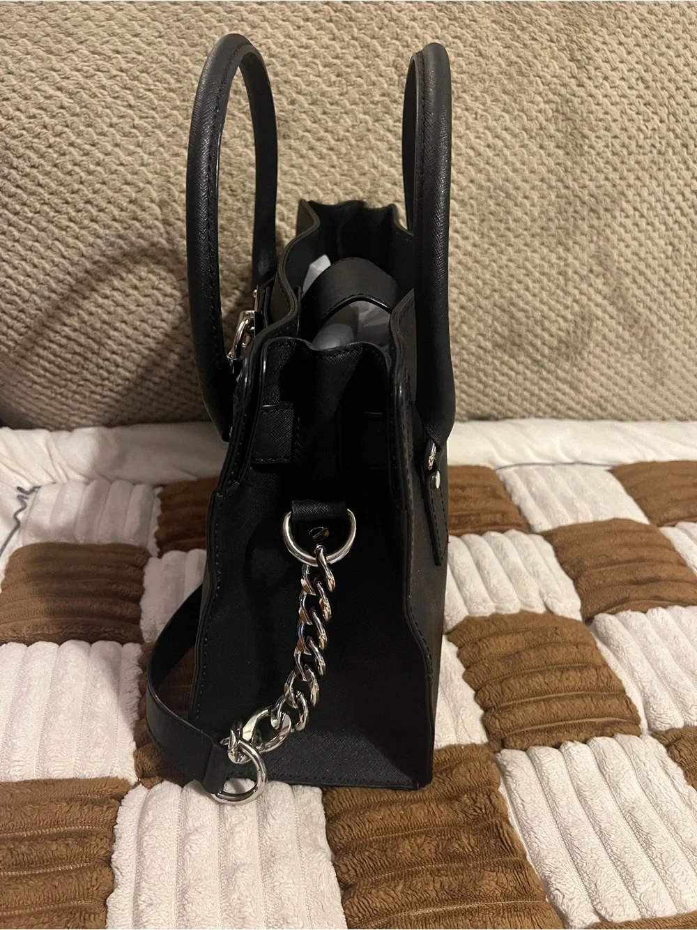 Michael Kors Black Medium Hamilton Satchel In Saffiano Leather EUC!